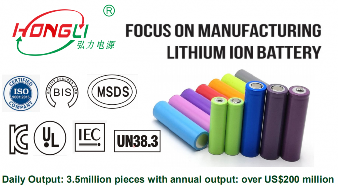 Type 18650 cellule rechargeable 3.7V de batterie de vente de Hongli du plus grand fabricant le meilleur du Li-ion 1200mAh