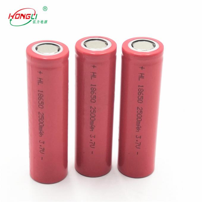 2500mAh rouge 18650 3,7 cycles des cellules 500 d'ion de lithium de V/cellule de batterie banque de puissance